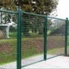 Dubbele tuinpoort met ronde palen – gelast gaas 50×50