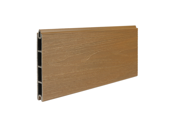 Houten tuinscherm met beton