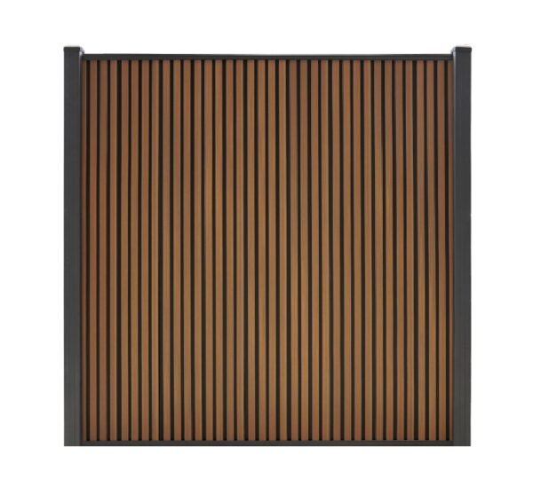 Composiet schutting Rhombus verticaal Teak