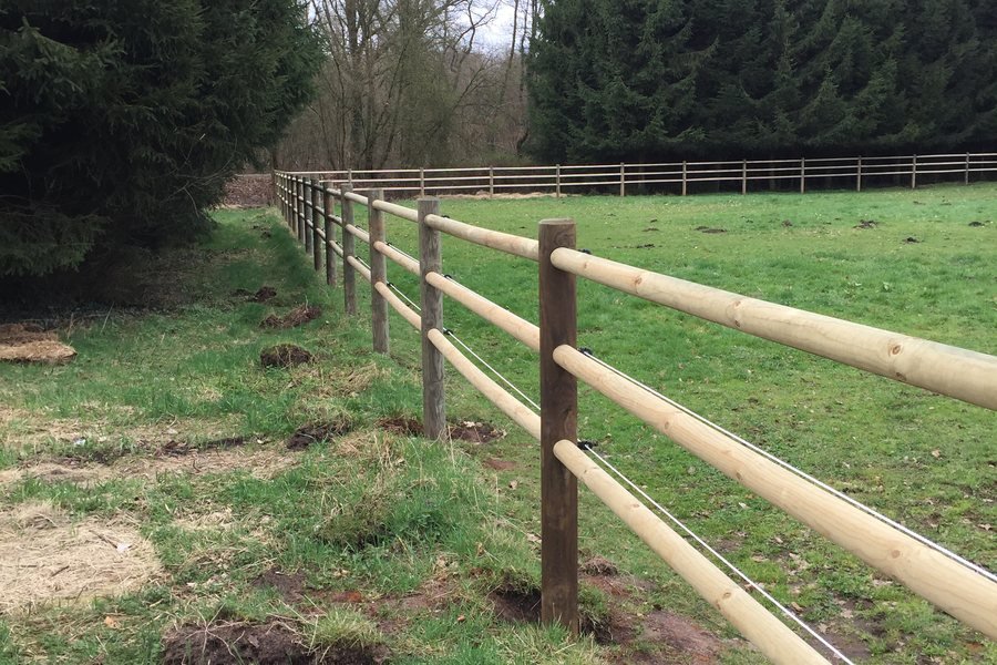 Weideafsluiting met houten palen